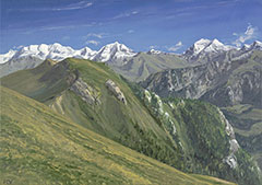 Peaks of the Western Bernese Oberland from Gantrisch
